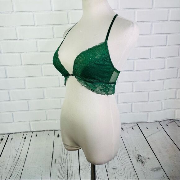 10/$25🦋 Gilligan & O'Malley Green Lace Y-Back Front Close Bralette - Size XS - Picture 6 of 16
